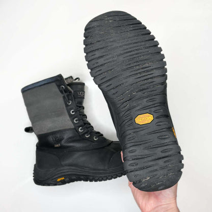 ugg adiondack II black grey sheepskin winter boots