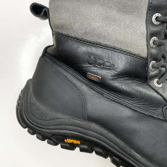 ugg adiondack II black grey sheepskin winter boots