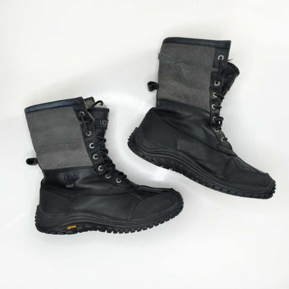 ugg adiondack II black grey sheepskin winter boots