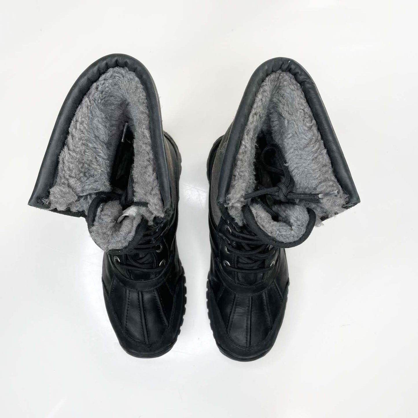 ugg adiondack II black grey sheepskin winter boots