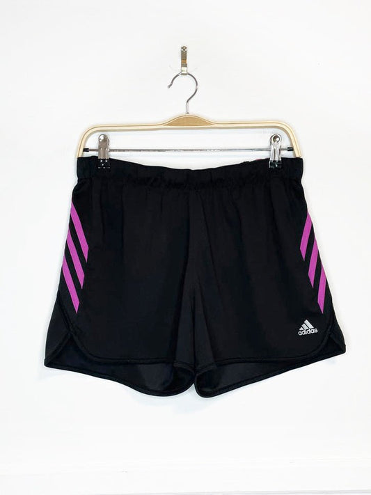 adidas purple striped sporty prep athletic shorts - good market thrift store