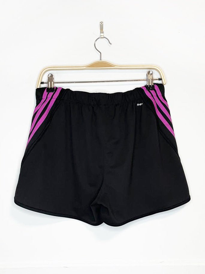 adidas purple striped sporty prep athletic shorts - good market thrift store