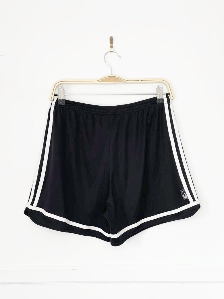 adidas three stripes sateen stripe sporty prep athletic shorts - good market thrift store