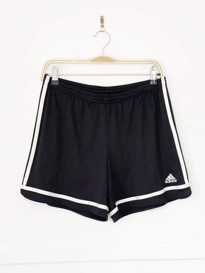 adidas three stripes sateen stripe sporty prep athletic shorts - good market thrift store