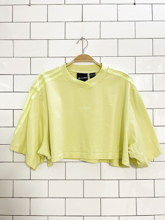 adidas x ivy park three stripes oversized boxy crop top - good market thrift store
