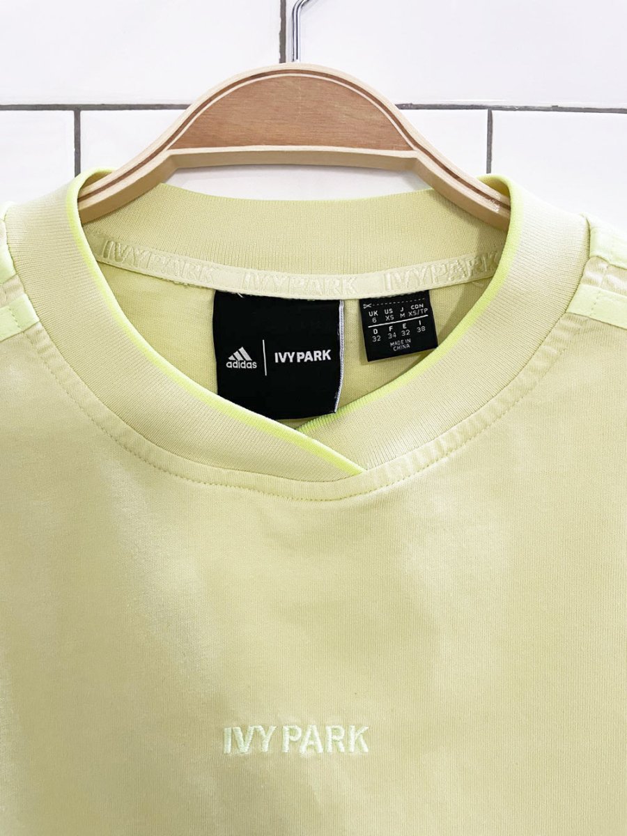 adidas x ivy park three stripes oversized boxy crop top - good market thrift store