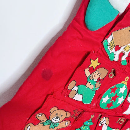 vintage hanging santa advent calendar