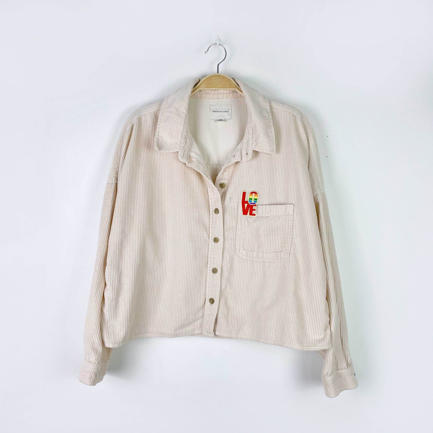 rework x ae love chunky cord cropped shirt jacket