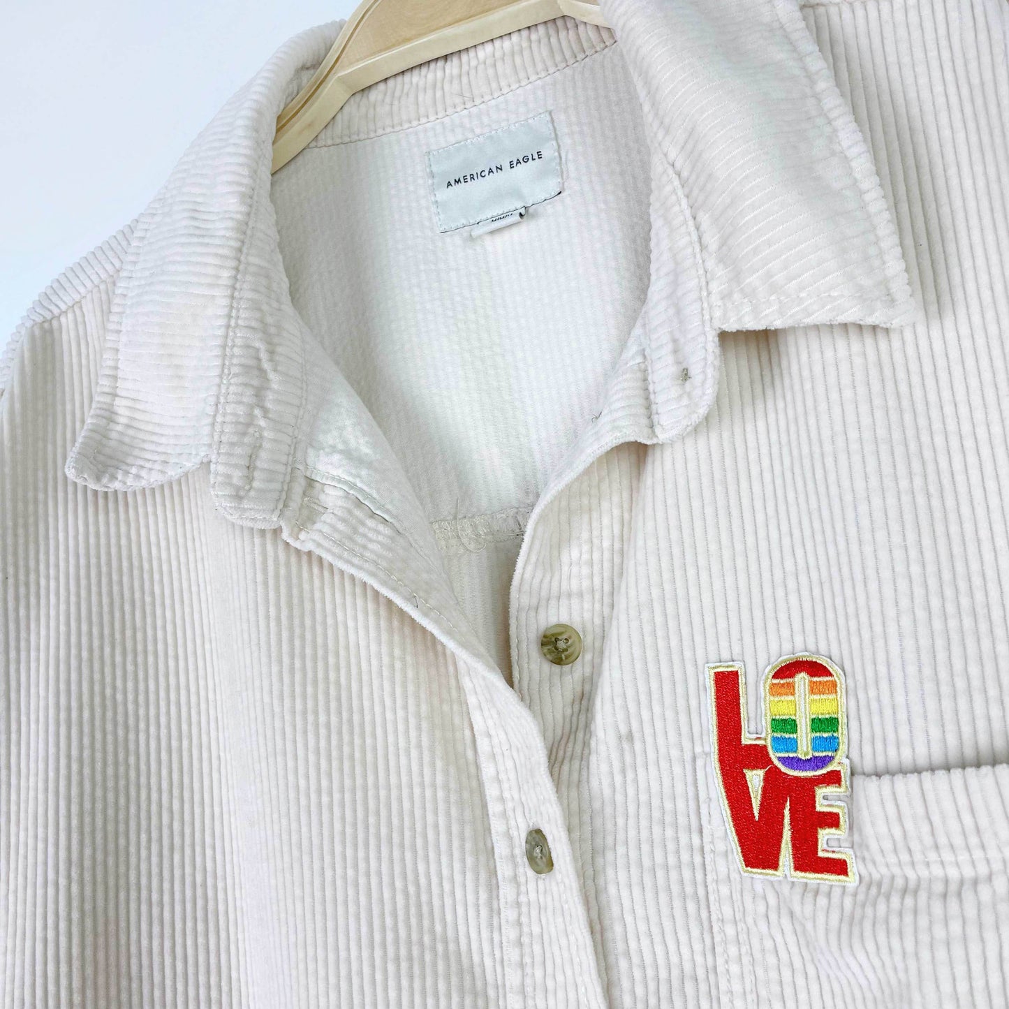 rework x ae love chunky cord cropped shirt jacket