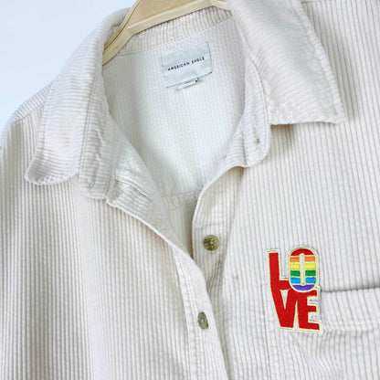 rework x ae love chunky cord cropped shirt jacket