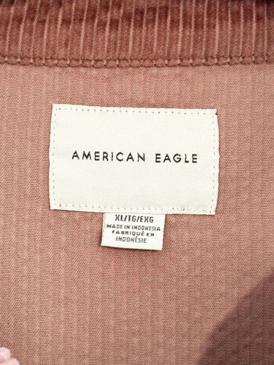 ae chunky cord cropped boxy shirt jacket | american eagle - good market thrift store