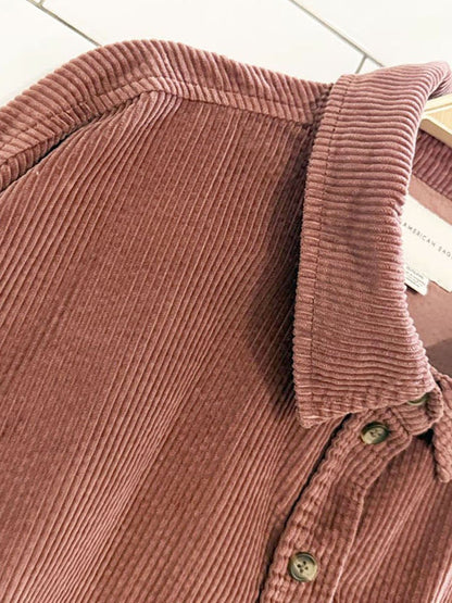 ae chunky cord cropped boxy shirt jacket | american eagle - good market thrift store