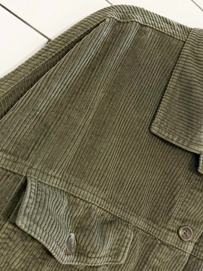 ae chunky cord cropped full button shirt jacket | american eagle - good market thrift store