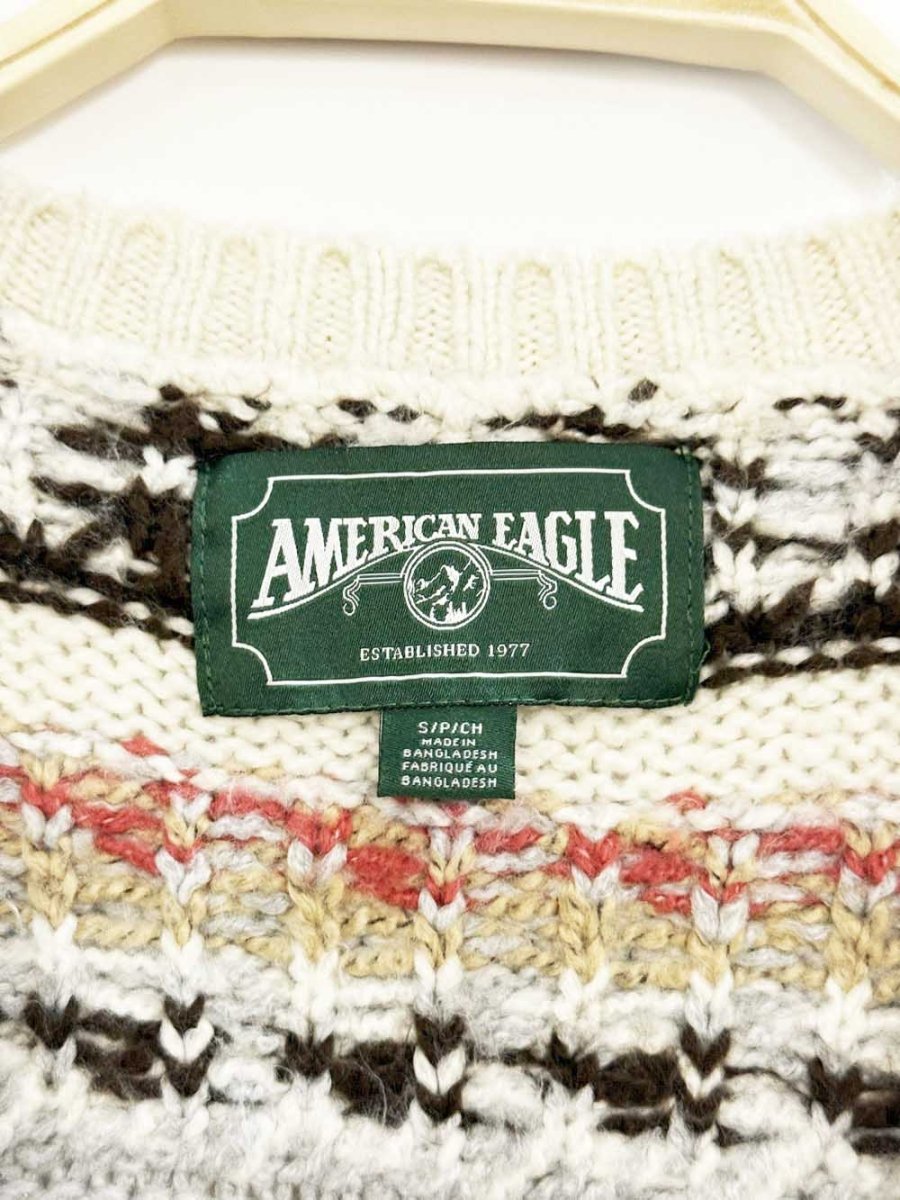 ae fair isle boxy knit cardigan | american eagle - good market thrift store