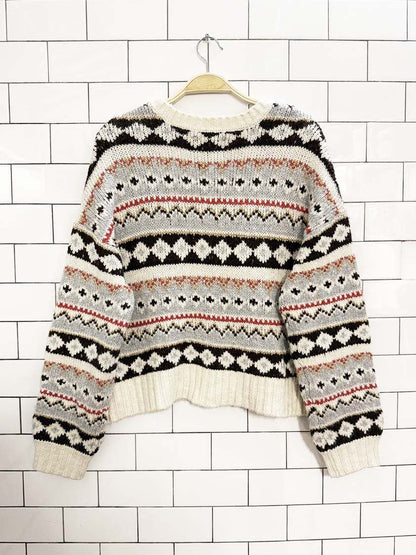 ae fair isle boxy knit cardigan | american eagle - good market thrift store
