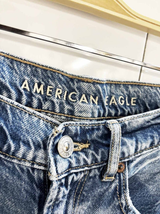 ae super high rise baggy wide leg chewed hem jeans | american eagle - good market thrift store