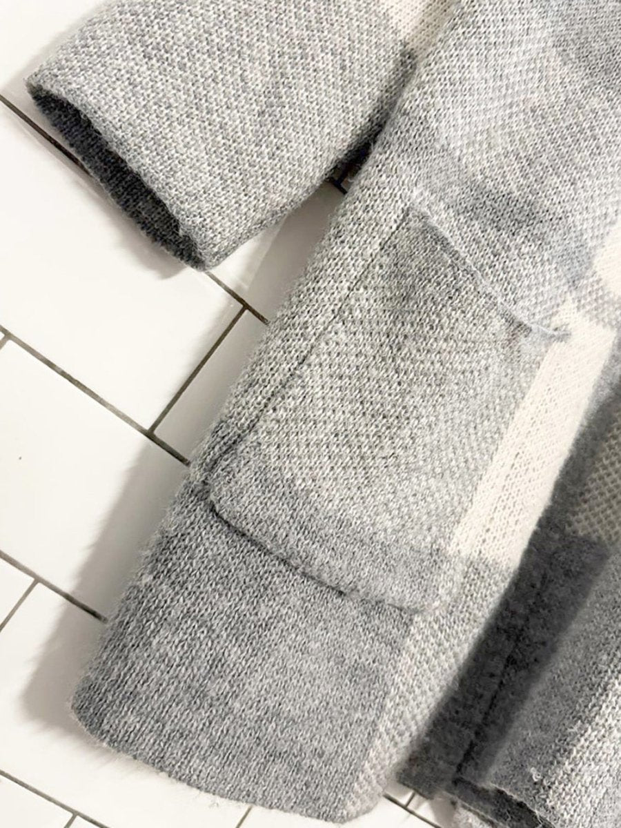 ae wool - blend plaid open knit cardigan | american eagle - good market thrift store