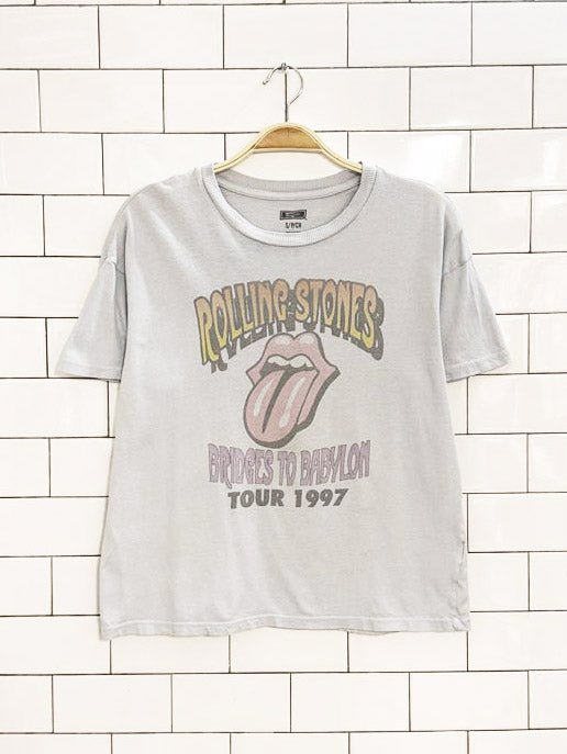 AE x rolling stones bridges to babylon tour 1997 cropped band tee - good market thrift store