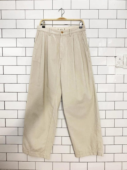 ae77 new york chunky cord barrel leg pleated pants | american eagle - good market thrift store