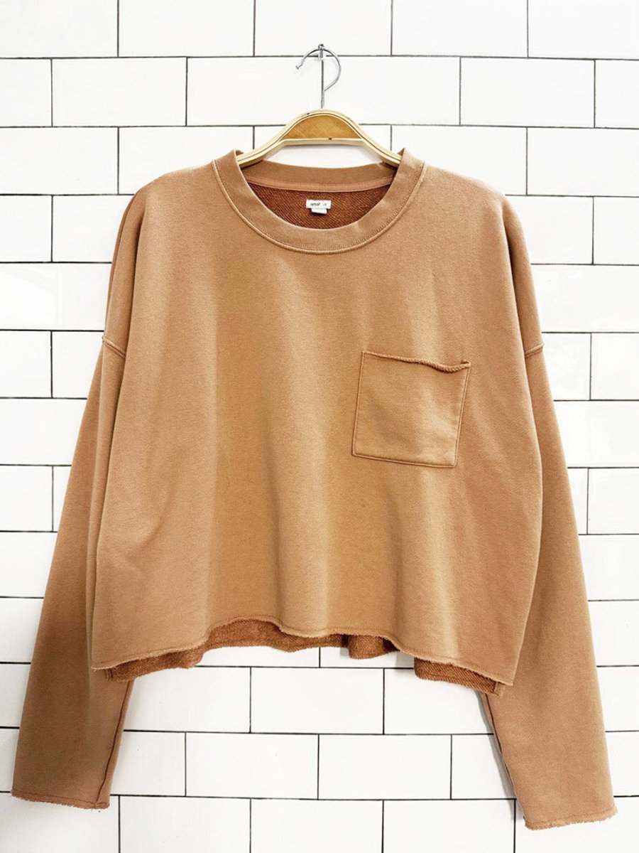 aerie boxy cropped pocket sweatshirt - good market thrift store