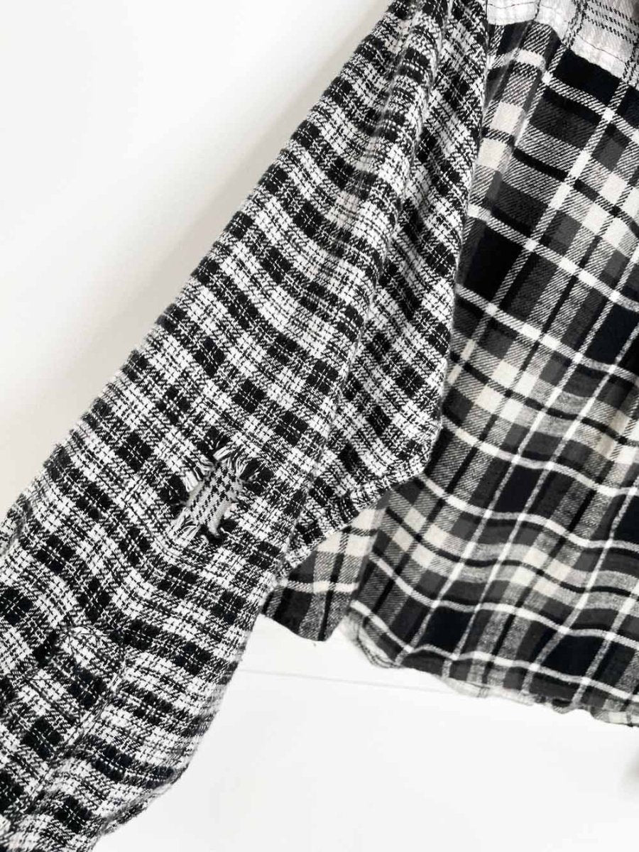 aerie cozy cabin grunge cropped hooded flannel - good market thrift store