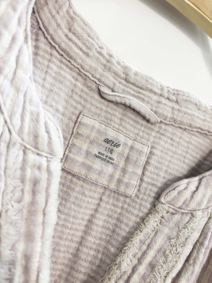aerie daybreak oversized striped gauze cotton shirt - good market thrift store
