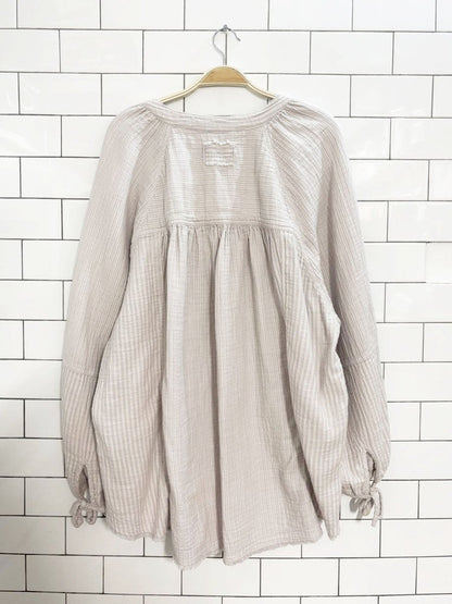 aerie daybreak oversized striped gauze cotton shirt - good market thrift store