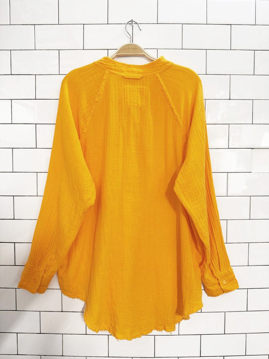 aerie gauze cotton oversized pool to party full button shirt - good market thrift store