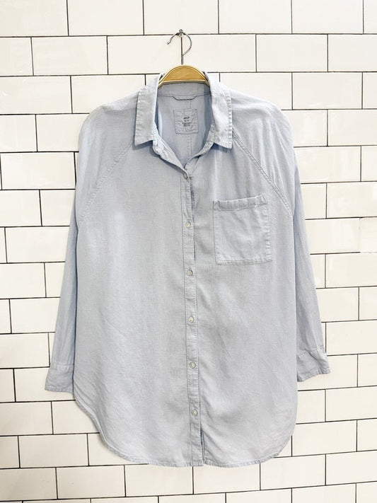 aerie linen - blend oversized flowy shirt - good market thrift store