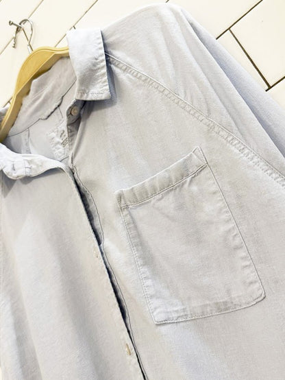 aerie linen - blend oversized flowy shirt - good market thrift store