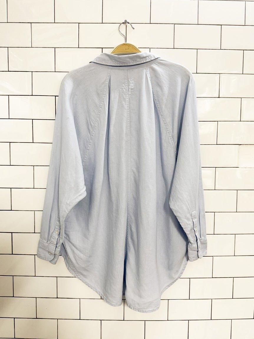 aerie linen - blend oversized flowy shirt - good market thrift store