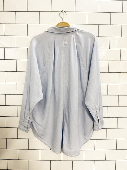 aerie linen - blend oversized flowy shirt - good market thrift store