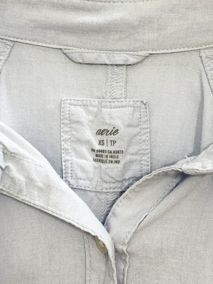 aerie linen - blend oversized flowy shirt - good market thrift store