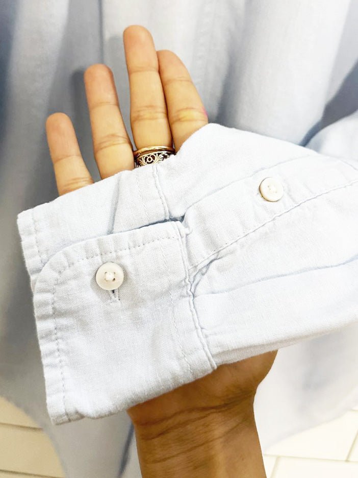 aerie linen - blend oversized flowy shirt - good market thrift store