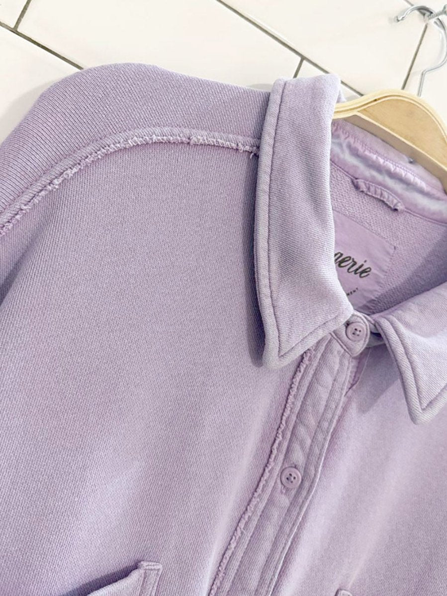 aerie lumber jane oversized garment dyed fleece shirt jacket - good market thrift store