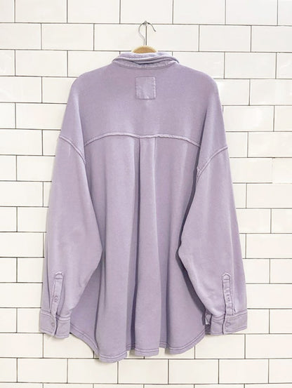 aerie lumber jane oversized garment dyed fleece shirt jacket - good market thrift store
