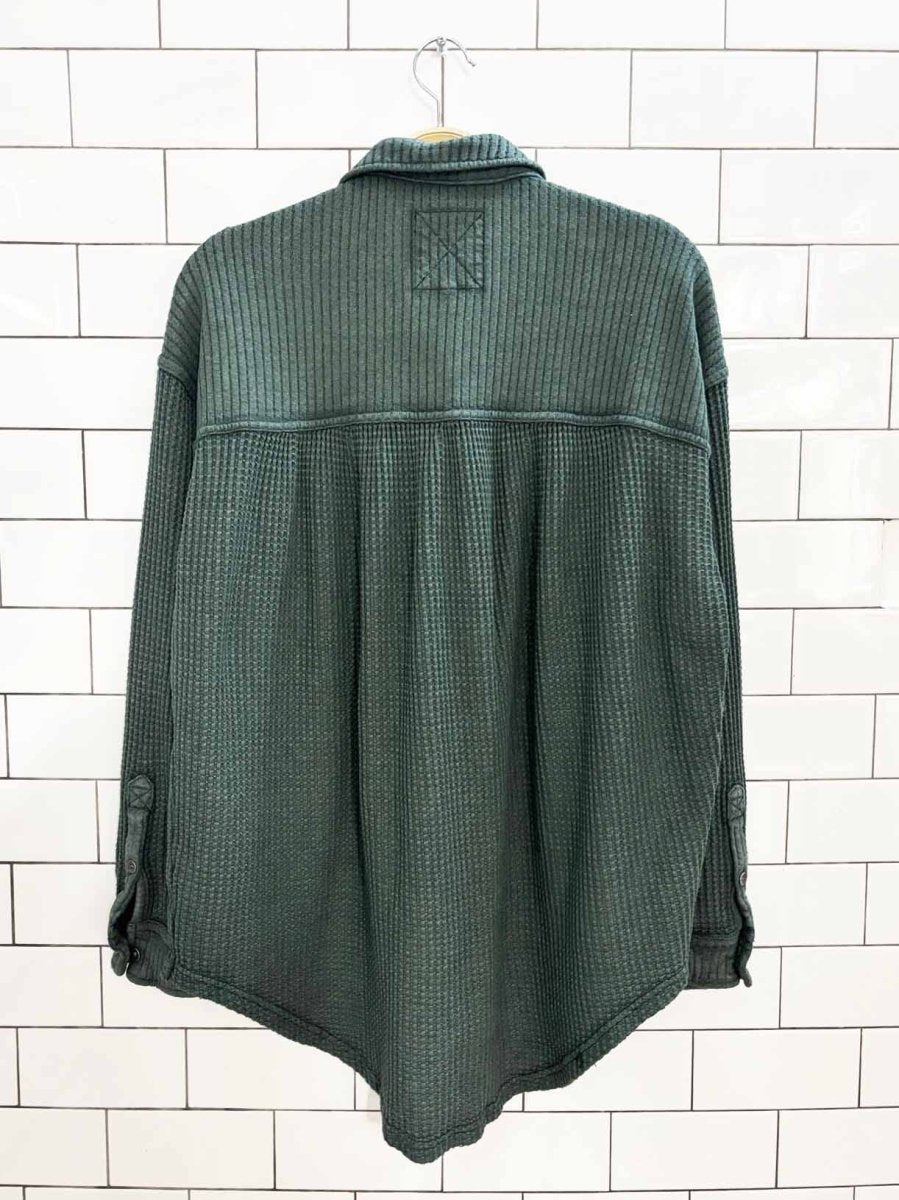 aerie lumber jane oversized thermal waffle shirt jacket - good market thrift store