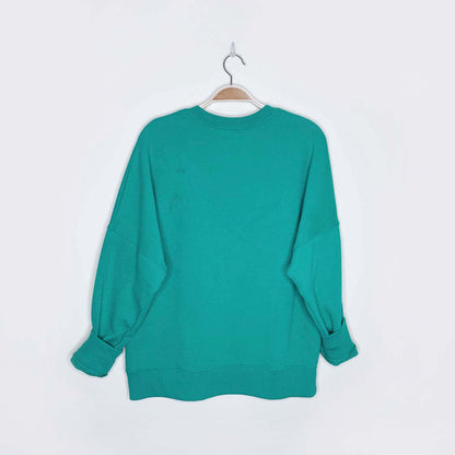 aerie green nice-ish holiday crew - size medium