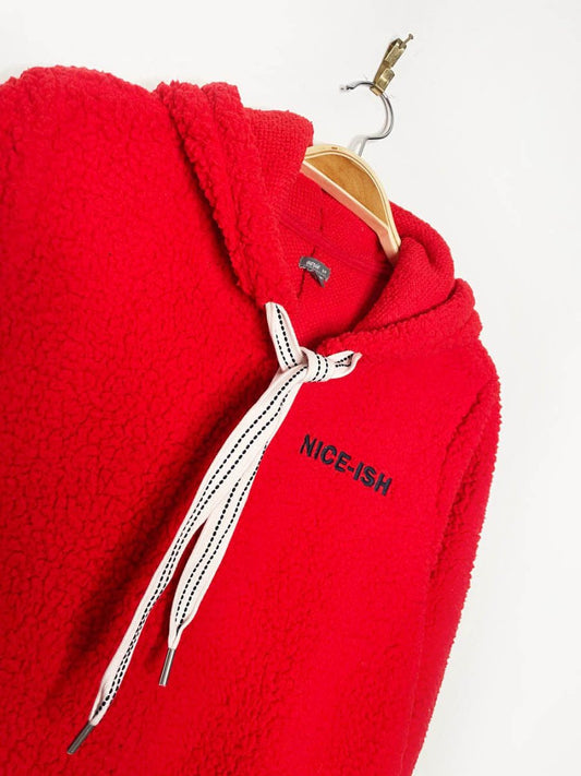aerie nice - ish hooded sherpa fleece holiday onesie - good market thrift store