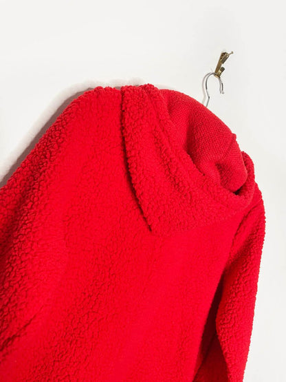 aerie nice - ish hooded sherpa fleece holiday onesie - good market thrift store