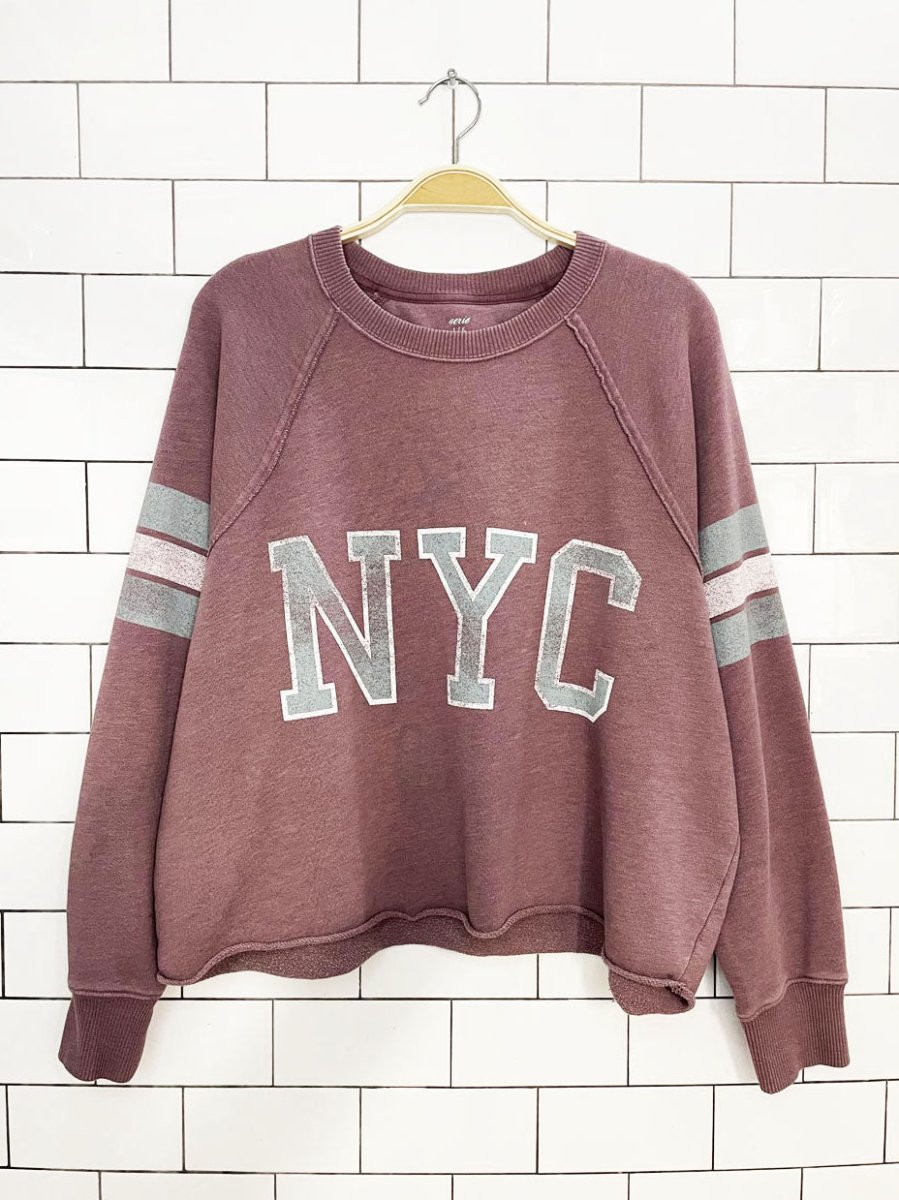 aerie NYC spellout boxy relaxed sweatshirt | american eagle - good market thrift store