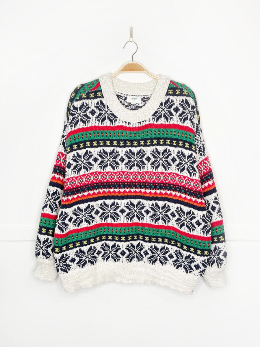 aerie oversized fair isle knit chalet sweater - good market thrift store