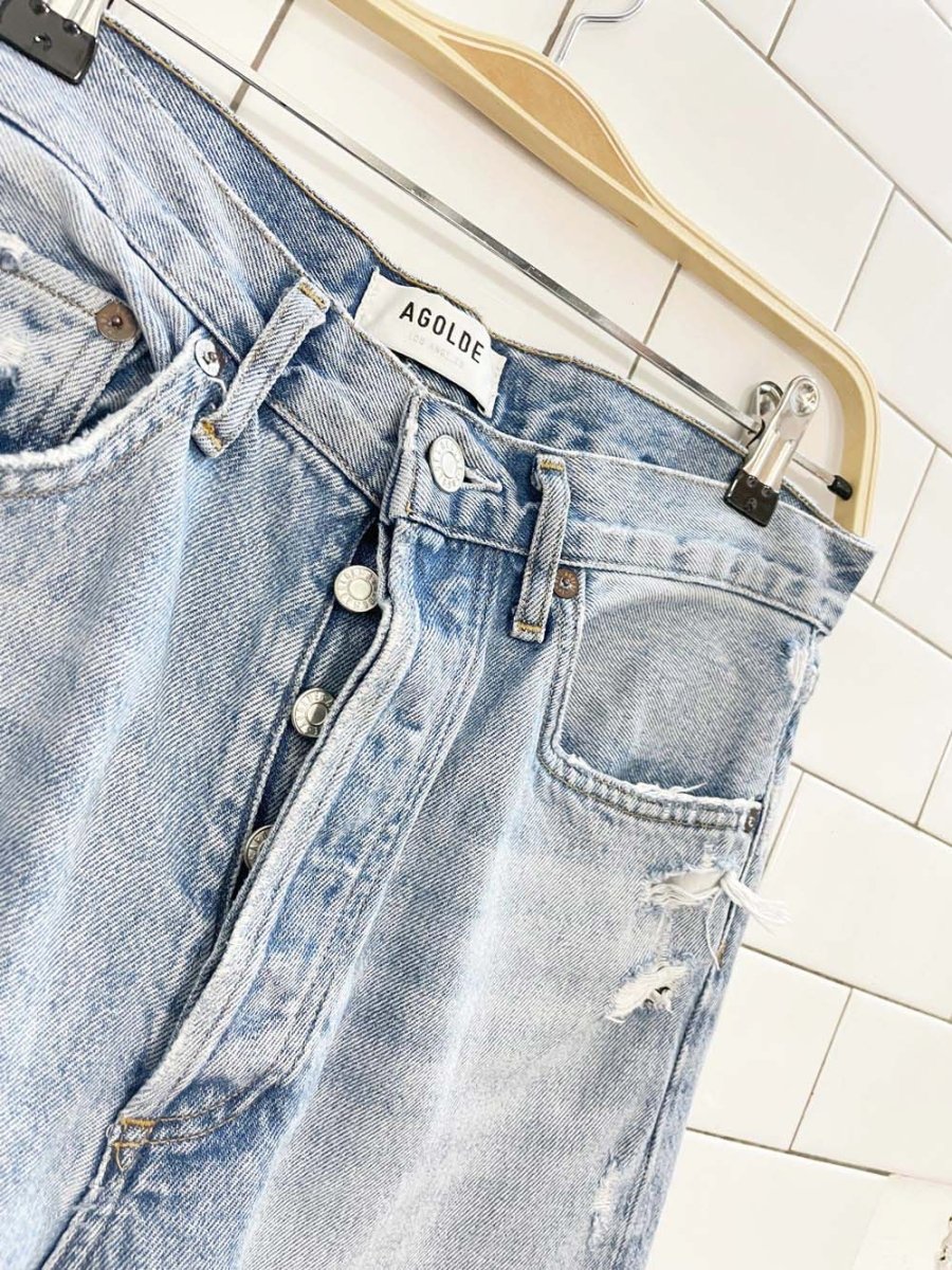 agolde 90s crop mid - rise straight jeans | organic cotton - good market thrift store