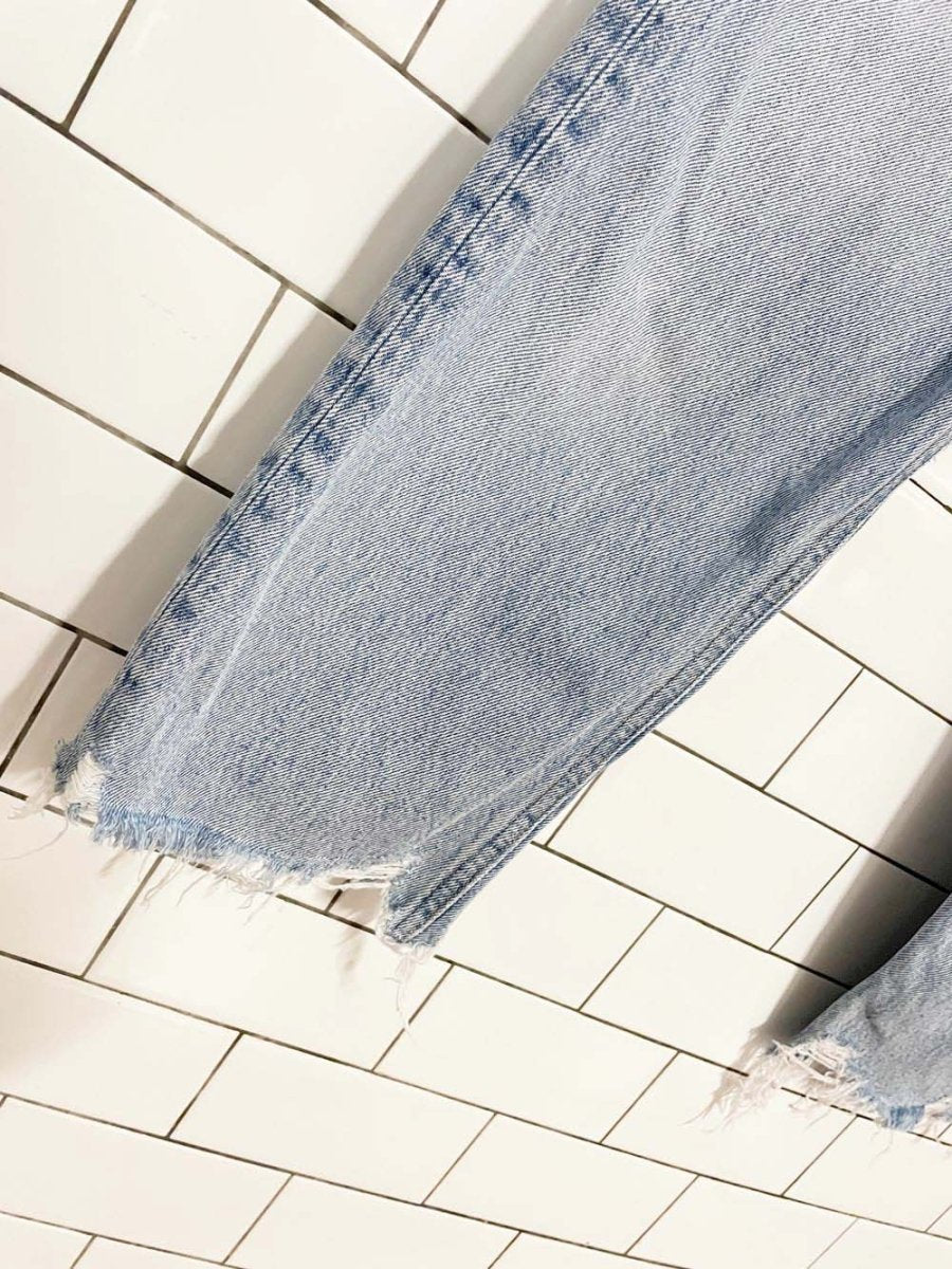 agolde 90s crop mid - rise straight jeans | organic cotton - good market thrift store