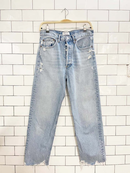 agolde 90s crop mid - rise straight jeans | organic cotton - good market thrift store