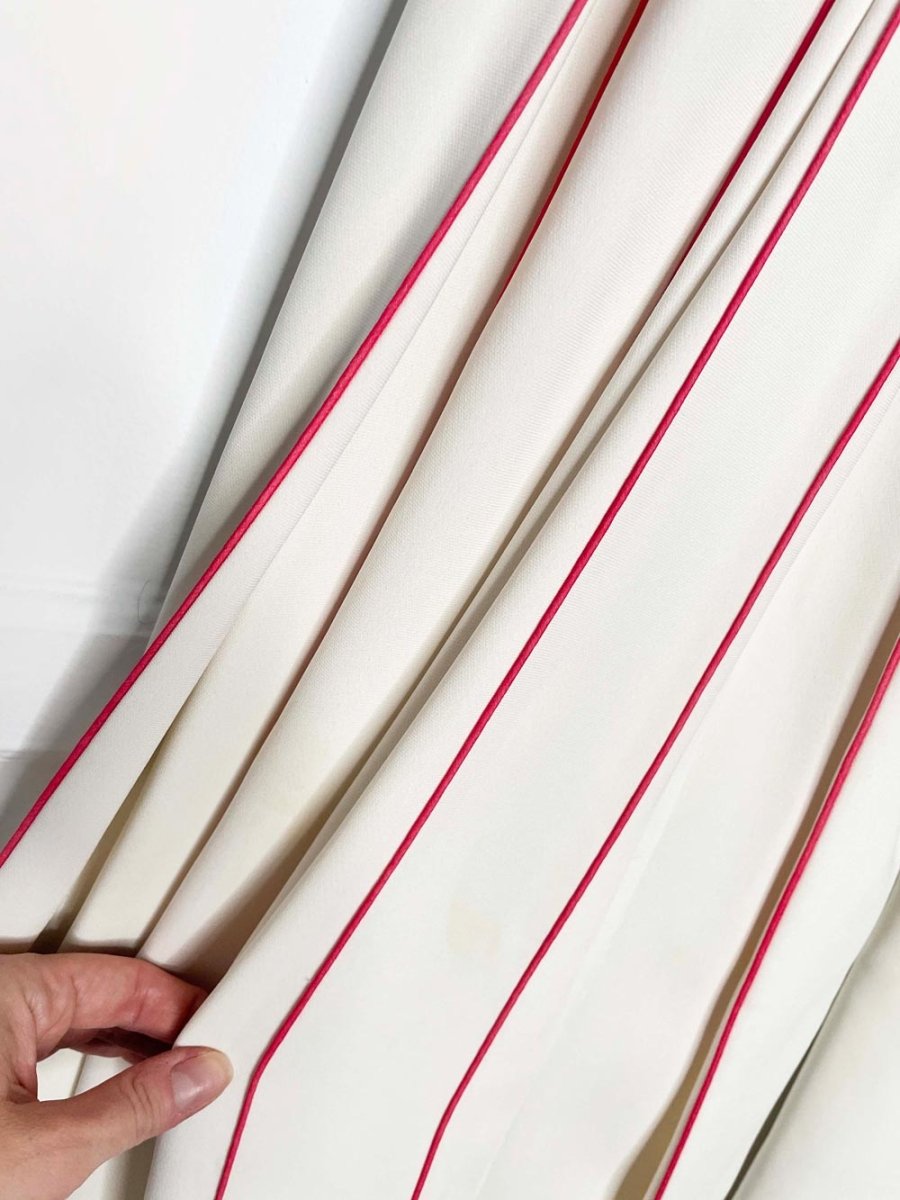 aiisha handmade pleated crepe pink piped super wide leg pants - good market thrift store