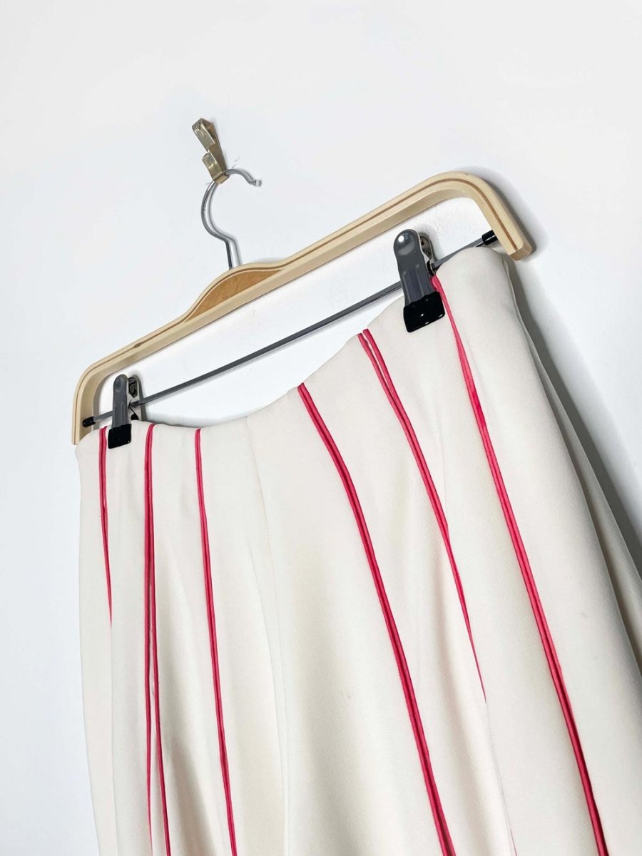 aiisha handmade pleated crepe pink piped super wide leg pants - good market thrift store