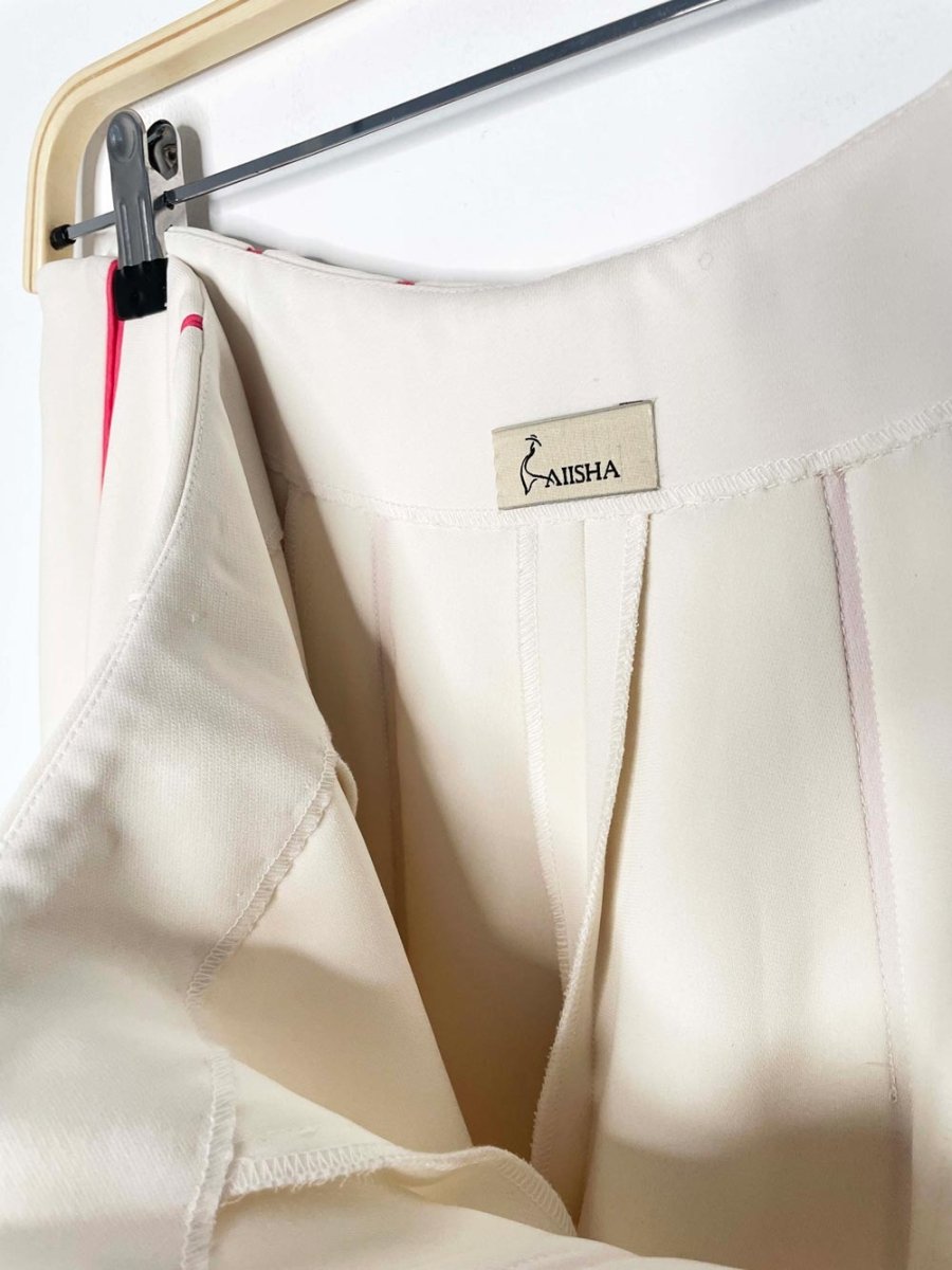 aiisha handmade pleated crepe pink piped super wide leg pants - good market thrift store