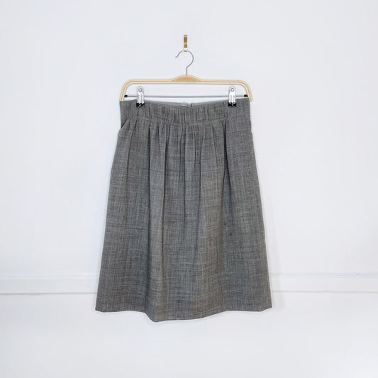 akris punto wool gathered high rise mini skirt