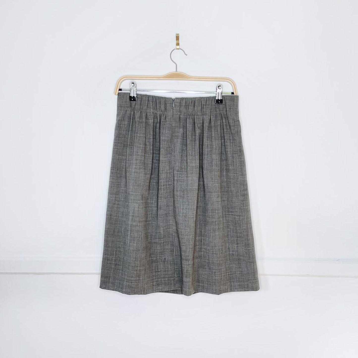 akris punto wool gathered high rise mini skirt
